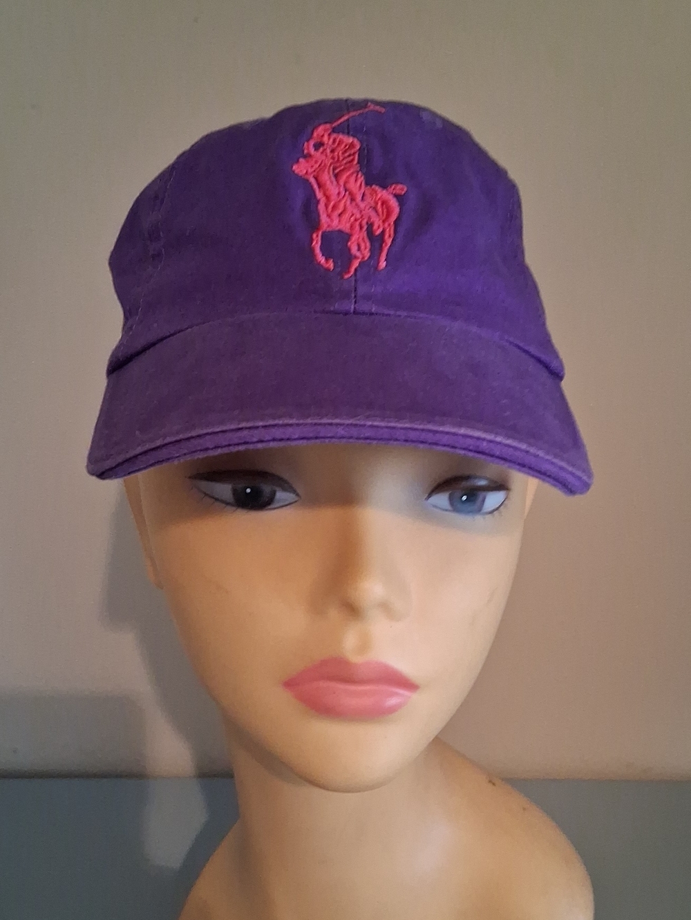 Polo by Ralph Lauren Womens Purple Cap with Pink Pony